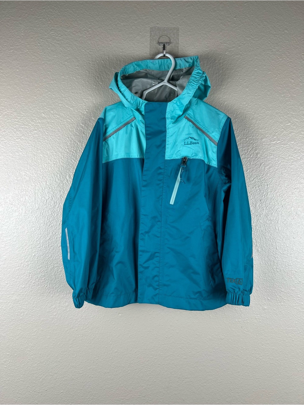 L.L.Bean Kids TEK Rain Jacket Size 4 Teal